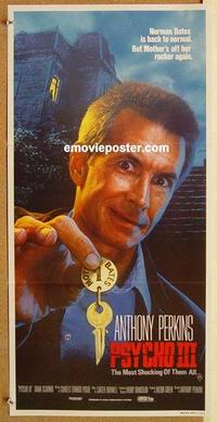 e935 PSYCHO 3 Australian daybill movie poster '85 Anthony Perkins, horror!