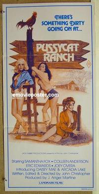 e939 PUSSYCAT RANCH Australian daybill movie poster '78 Samantha Fox, sex!