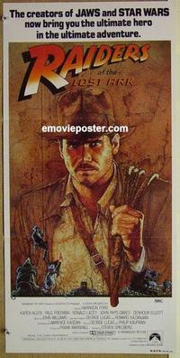e942 RAIDERS OF THE LOST ARK Australian daybill movie poster '81 Ford