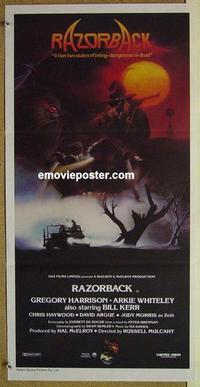 e948 RAZORBACK Australian daybill movie poster '84 Australian horror!