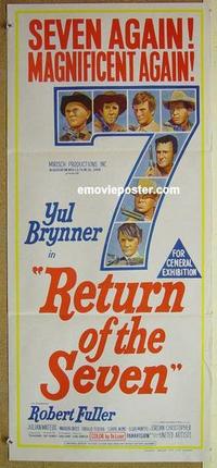 e958 RETURN OF THE SEVEN Australian daybill movie poster '66 Yul Brynner