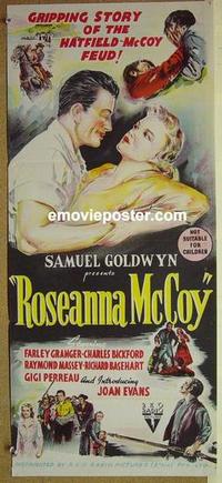 e982 ROSEANNA MCCOY Australian daybill movie poster '49 Farley Granger