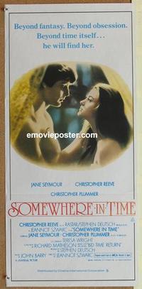 f029 SOMEWHERE IN TIME Australian daybill movie poster '80 different art!