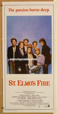 f040 ST ELMO'S FIRE Australian daybill movie poster '85 Rob Lowe, Demi Moore
