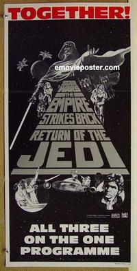 f049 STAR WARS TRILOGY Australian daybill movie poster '83 George Lucas