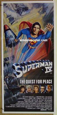 f063 SUPERMAN 4 Australian daybill movie poster '87 Christopher Reeve