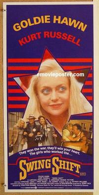 f065 SWING SHIFT Australian daybill movie poster '84 Goldie Hawn, Russell
