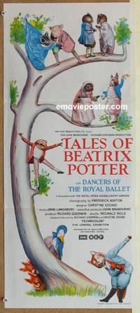 f070 TALES OF BEATRIX POTTER Australian daybill movie poster '71 musical!