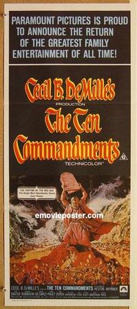 f087 TEN COMMANDMENTS Australian daybill movie poster R72 Charlton Heston