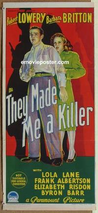 f101 THEY MADE ME A KILLER Australian daybill movie poster '46 Lowery