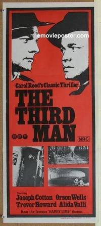f107 THIRD MAN Australian daybill movie poster R70s Orson Welles, film noir!