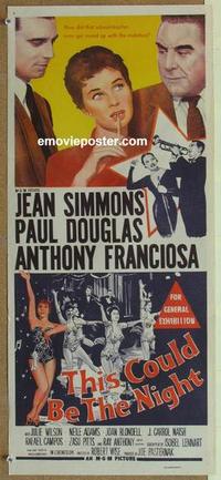 f109 THIS COULD BE THE NIGHT Australian daybill movie poster '57 Simmons
