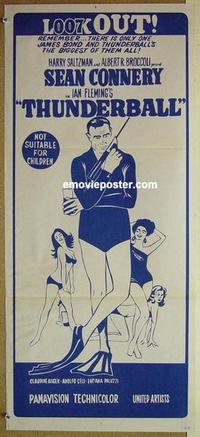 f115 THUNDERBALL Australian daybill movie poster R60s Sean Connery as Bond