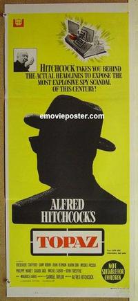 f123 TOPAZ Australian daybill movie poster '69 Alfred Hitchcock, Forsythe