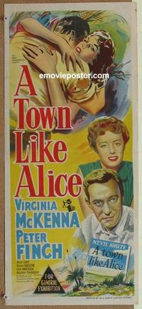 f125 TOWN LIKE ALICE Australian daybill movie poster '57 McKenna, Finch