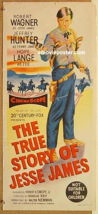 f129 TRUE STORY OF JESSE JAMES Australian daybill movie poster '57 Wagner