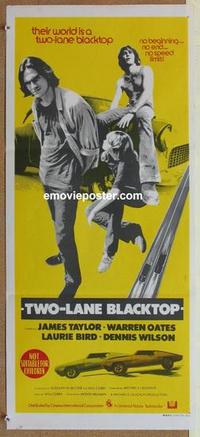 f136 TWO-LANE BLACKTOP Australian daybill movie poster '71 James Taylor