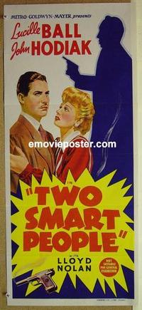 f135 TWO SMART PEOPLE Australian daybill movie poster '46 Lucille Ball