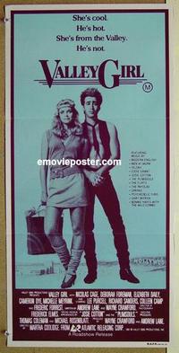 f143 VALLEY GIRL Australian daybill movie poster '83 teen Nicolas Cage!