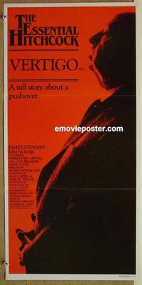 f145 VERTIGO Australian daybill movie poster R83 James Stewart, Kim Novak