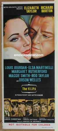 f148 VIPs Australian daybill movie poster '63 Elizabeth Taylor, Burton