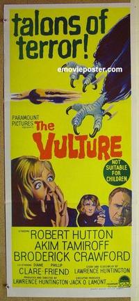 f150 VULTURE Australian daybill movie poster '66 Robert Hutton, Tamiroff