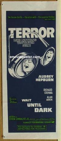 f151 WAIT UNTIL DARK Australian daybill movie poster '67 Audrey Hepburn