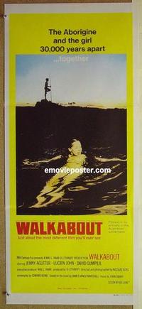 f152 WALKABOUT Australian daybill movie poster '71 Nicolas Roeg classic!