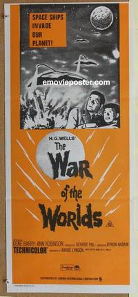 f154 WAR OF THE WORLDS Australian daybill movie poster R70s Gene Barry