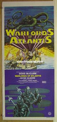 f156 WARLORDS OF ATLANTIS Australian daybill movie poster '78 Doug McClure