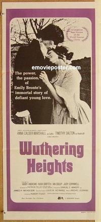 f176 WUTHERING HEIGHTS Australian daybill movie poster '71 Timothy Dalton