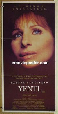 f180 YENTL Australian daybill movie poster '83 Barbra Streisand, Patinkin