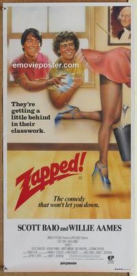 f186 ZAPPED Australian daybill movie poster '82 Scott Baio, Willie Aames
