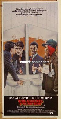 f126 TRADING PLACES Australian daybill movie poster '83 cool different art!