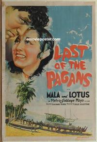 e004 LAST OF THE PAGANS Australian one-sheet movie poster '35 Mala & Lotus