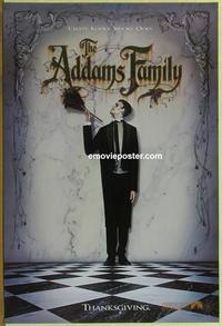 g014 ADDAMS FAMILY teaser one-sheet movie poster '91 great Lurch image!