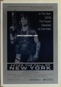 g015 AFTER THE FALL OF NEW YORK one-sheet movie poster '84 Sergio Martino