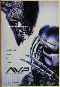 g022 ALIEN VS PREDATOR DS style B teaser one-sheet movie poster '04 sci-fi!