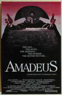 g028 AMADEUS one-sheet movie poster '84 Milos Foreman, Mozart bio!