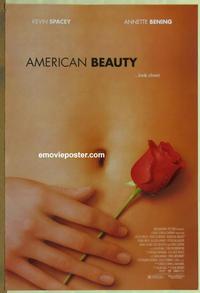 g029 AMERICAN BEAUTY DS one-sheet movie poster '99 Academy Award winner!