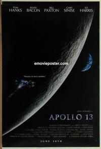 g039 APOLLO 13 DS advance one-sheet movie poster '95 Tom Hanks, Bill Paxton