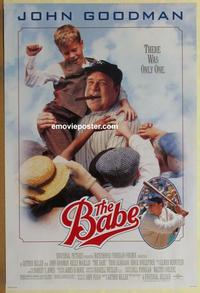 g047 BABE DS one-sheet movie poster '92 John Goodman, baseball!