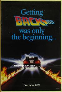 g050 BACK TO THE FUTURE 2 DS teaser one-sheet movie poster '89 Michael J. Fox, Lloyd
