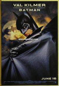 g057 BATMAN FOREVER DS advance one-sheet movie poster '95 Val Kilmer