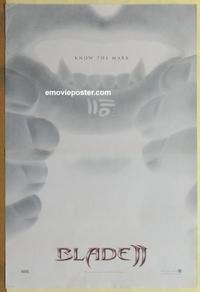 g069 BLADE 2 DS teaser one-sheet movie poster '02 Wesley Snipes, vampires!