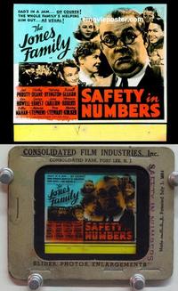 f093 SAFETY IN NUMBERS glass slide '38 Jones Family