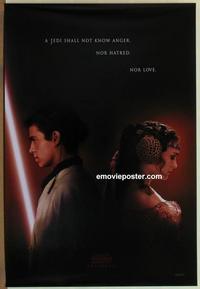 g043 ATTACK OF THE CLONES DS teaser one-sheet movie poster '02 Star Wars!