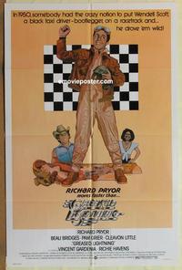h037 GREASED LIGHTNING one-sheet poster '77 car racing!