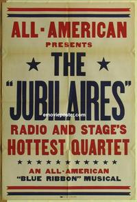 h045 JUBILAIRES 1sheet '40s All-American black musical!