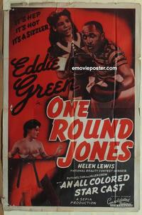 h058 ONE ROUND JONES 1sh '40s African American boxing!
